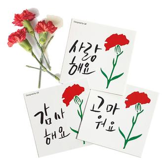 아트박스 /유비에이씨씨 캘리그라피 카네이션 감사 카드 어버이날 스승의날