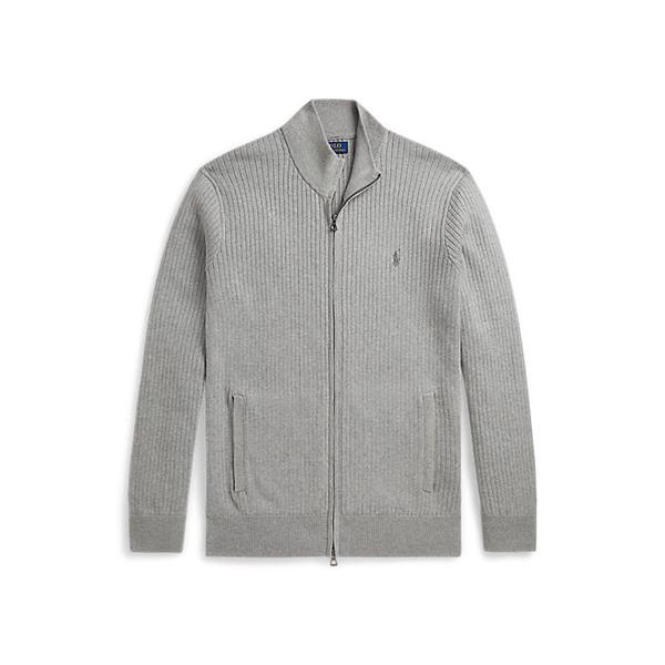 남성 리브 니트 코튼 풀 지퍼 스웨터(MNPOSWE16822539020)