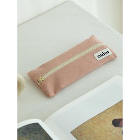 flat pencil case - peach jam (middle zipper)