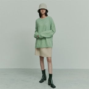 [주현영 착용][최초가 118,000원] RELAXED FIT KNITTED TOP BUTTER GREEN