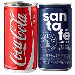 코카콜라 190ml+산타페 헤이즐넛 175ml (60캔구성) (S10852879)