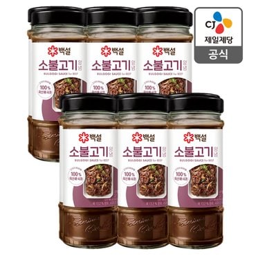 CJ제일제당 [본사배송] 백설소불고기양념500g X 6