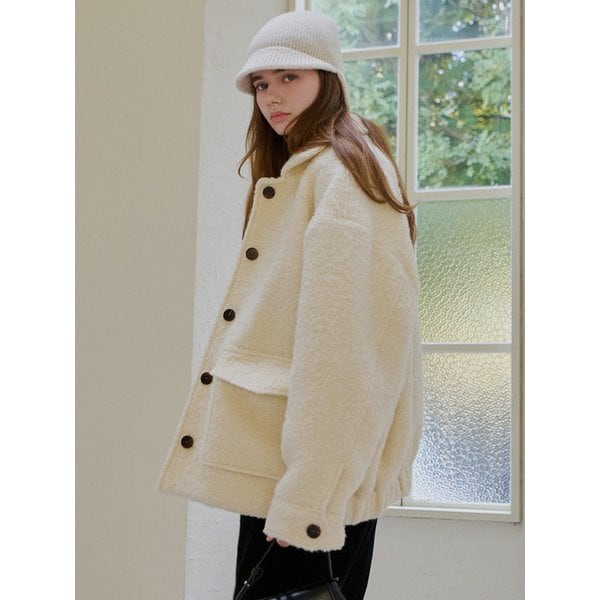 [5차리오더] Soft breeze boucle coat - Ivory