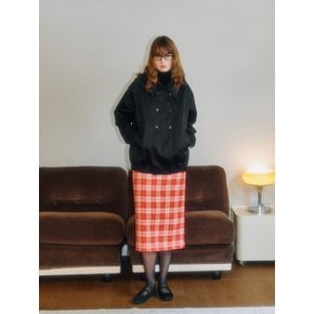 Carol wool check skirt (Red)