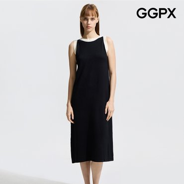 GGPX 라인 배색 니트 나시 원피스 (GP5OP036F)