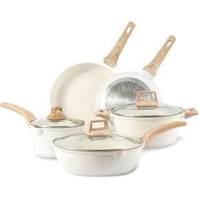 독일 까로떼 후라이팬 CAROTE Saucepan Set 8 Pieces Pan 24/28 cm 18 cm/1.7 L Pot 24 4 Non-St