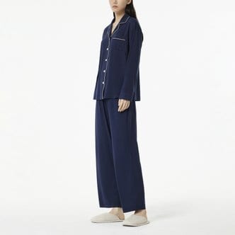 JAJU 여 피치스킨 파자마 세트(NAVY / DARK NAVY / PINK / LIGHT PINK / LIGHT GREY)