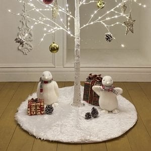텐바이텐 화이트 트리 러그 겨울 크리스마스 카페트 가리개 받침대 원형