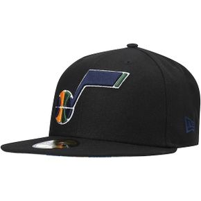 뉴에라 유타 재즈 팀 워드마크 59FIFTY 피티드 햇 모자 - 블랙 9156864