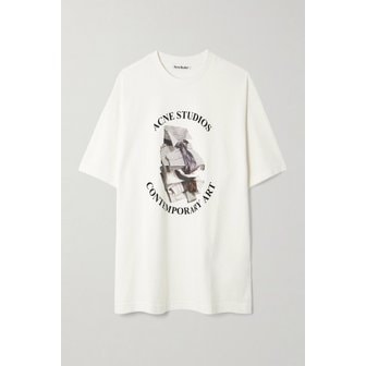 아크네스튜디오 프린트 디스트레스드 코튼 저지 티셔츠 46376663162964135