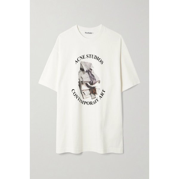 프린트 디스트레스드 코튼 저지 티셔츠 46376663162964135