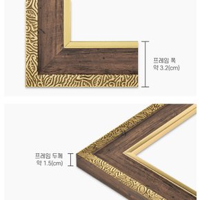 30x30 고급형 보석십자수액자 [슬림 앤틱월넛] (아크릴 보호필름-스티커판) (퍼즐사랑)