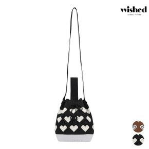 하트 배색 미니 투웨이 버킷 크로스백 (WICBBG009)
