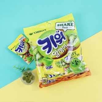 오리온 키위 알맹이 216g / 간식 젤리 대용량 마이구미