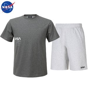 NASA 나사 남녀공용 면 반팔티+면 반바지 상하세트 N-159UCC+N-062PMW 남자 여성 티셔츠 숏팬츠