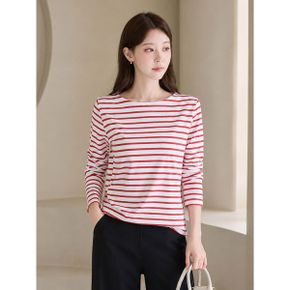보트넥 스트라이프 긴팔 티셔츠 M2608TS079C_P435908308