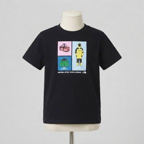 노스페이스 키즈 키즈 엠블럼 아카이브 반팔 티 BLACK NT7US08S