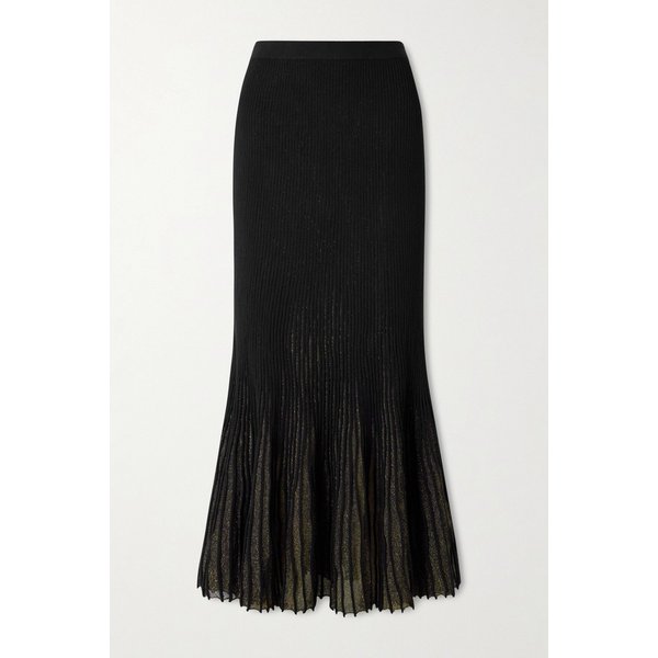 베라 플리츠 메탈릭 리브 니트 미디 스커트 46376663162988266