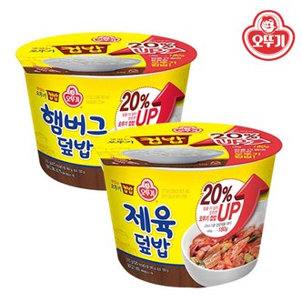  [오뚜기] 맛있는 오뚜기 컵밥 햄버그덮밥 310g x 6개 + 제육덮밥 310g x 6개