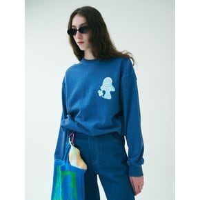 MUSH EMBROIDERY SWEAT SHIRTS/BLUE