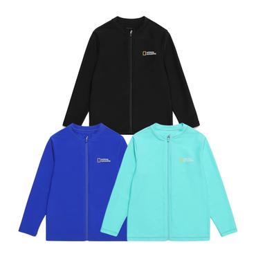 내셔널지오그래픽키즈 내셔널지오그래픽 키즈 K242URG410 스몰로고 래쉬가드 풀집업 3종택 1