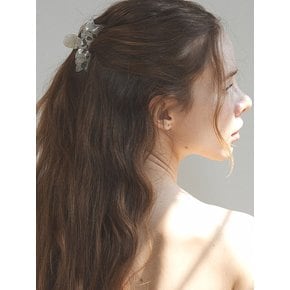 Marble ribbon hair claw clip, Neri