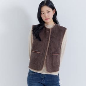 (2컬러) 페이크 무스탕 베스트 LCSFPA21