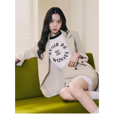 JJ지고트 배색 라운드 레터링 반팔 티GR4A0TSR41