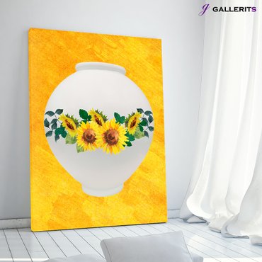 GALLERITS 달항아리 해바라기 그림 돈들어오는 액자