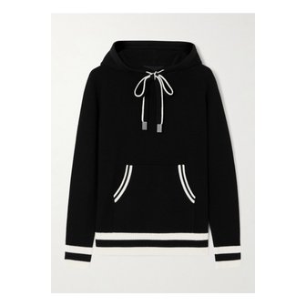 PERFECT MOMENT 퍼펙트 모먼트 헤일리 투톤 메리노 울 후디 블랙 1647597343753726