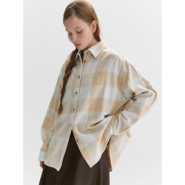 기모 오버핏 체크 셔츠(MAFDSH03NBE)