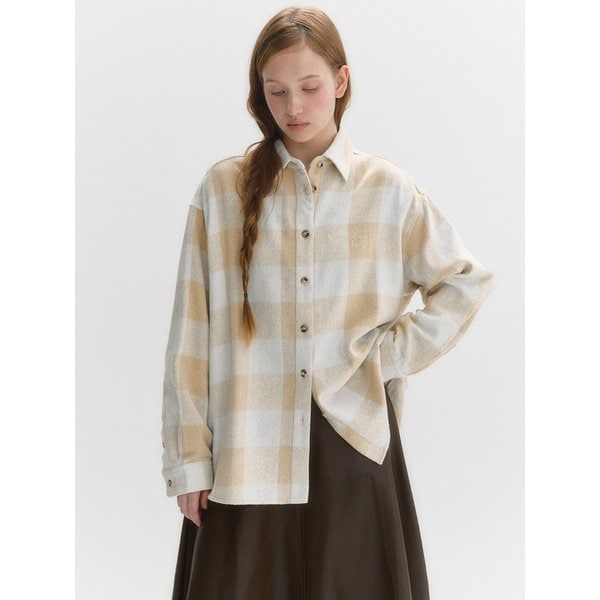 기모 오버핏 체크 셔츠(MAFDSH03NBE)