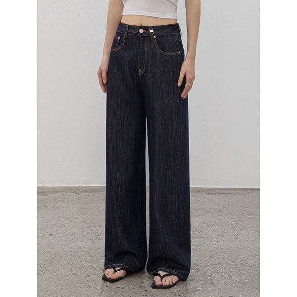 [맞춤기장] [와이드707] TURN-UP WIDE STITCH DENIM PANTS_N6SDP0406