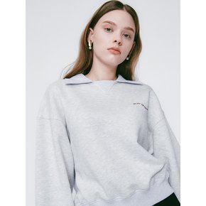 Wave collar Sweatshirt White Melange