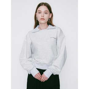 Wave collar Sweatshirt White Melange