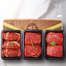 [명절 후 배송][냉장][해담한우] 1등급 한우 구이정육세트 4호 1.5kg (등심+불고기2팩/각 500g)