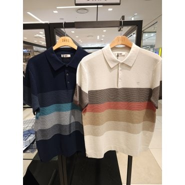 닥스 2025 SS 면혼방 반소매 컬러 블럭 카라니트  2종 택1