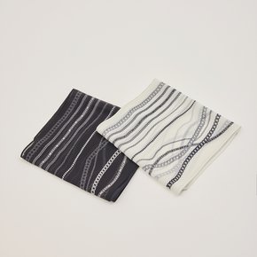 체인 배색 쉬폰 롱 스카프_M2605AC032B