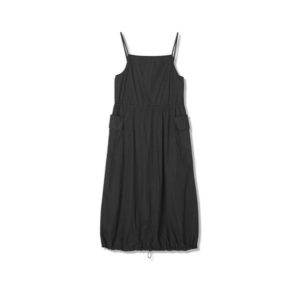 여성 허리 스트링 아웃포켓 원피스 (BLACK) (HB5OP54)