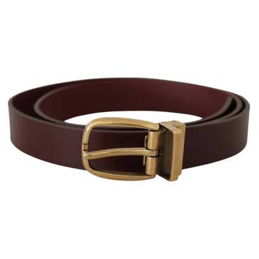 이스퀘어 4812808 Dolce  Gabbana Elegant Leather Belt with Mens Buckle