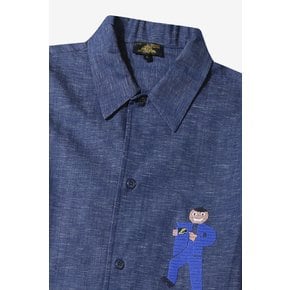 남성 (M) CAXIM-OVERSHIRT WITH EMBRO_BLUE_LSVA0BL42MBL10