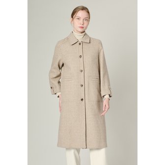 올앤썬드리 [여주점] 올앤선드리 스탠카라 소매턴업 체크 코트 A5S1H801