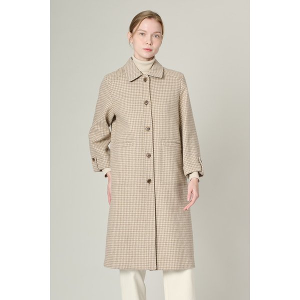 [여주점] 올앤선드리 스탠카라 소매턴업 체크 코트 A5S1H801