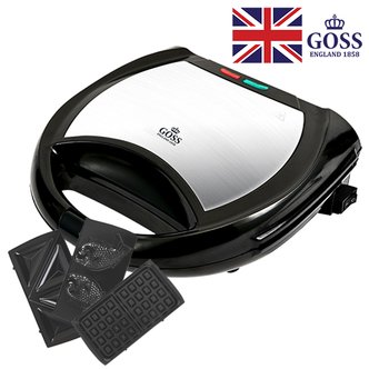  고스 블랙 3in1 와플메이커 샌드위치 붕어빵 와플 간식 GS-WM560B