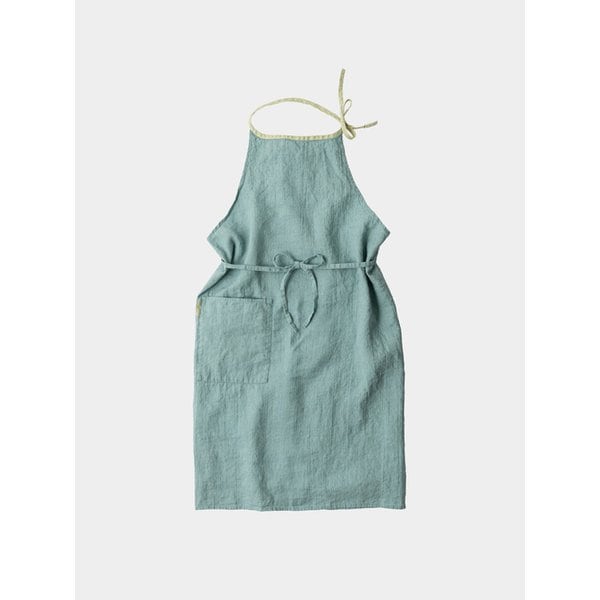linoelina 리투아니아 린넨 에이프런 앞치마 라운드넥 타입 (스프링블루그린)