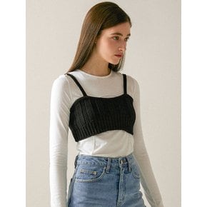 Cropped Knit Bustier (BLACK)