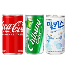 [무배] 코카콜라 190ml 10캔 + 밀키스 190ml 10캔 + 칠성사이다 190ml 10캔 / 총 30캔