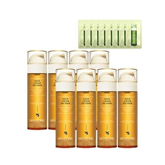 맥스클리닉 [홈쇼핑 세트] 맥스클리닉 오일 폼 클렌징 골드 캐비어 대용량 110g 8개+샘플 8개
