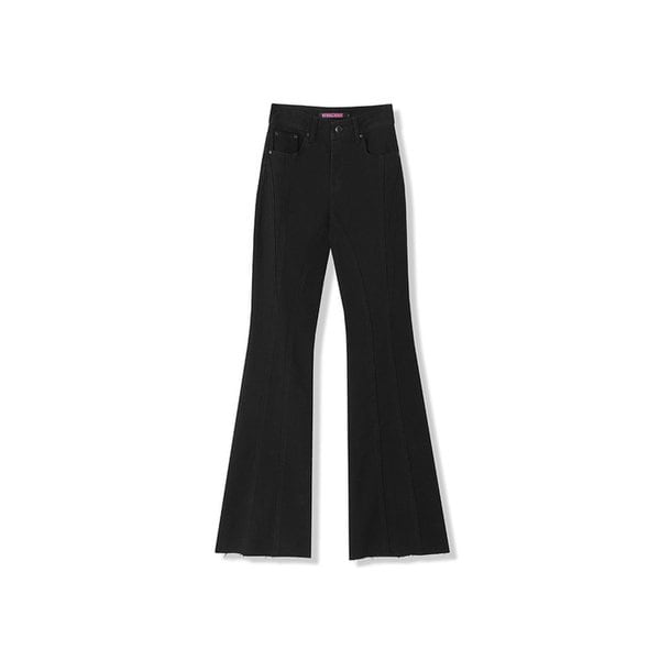 Slender Line Denim Pants BLACK