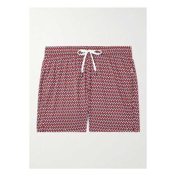 오니아 슬림핏 미드 렝스 프린트 스윔 쇼츠 레드 1647597357198937
